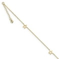 thumbnail image 1 of Real 14kt Yellow Gold Adjustable Star 9in Plus 1in extension Anklet; 9 inch; for Adults and Teens; for Women and Men, 1 of 3