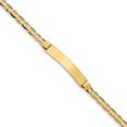 thumbnail image 1 of Real 14kt Yellow Gold Anchor Link ID Chain Bracelet; 8 inch; Lobster Clasp; for Adults and Teens; for Women and Men, 1 of 3