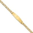 thumbnail image 1 of Real 14kt Yellow Gold Anchor Link Soft Diamond Shape ID Chain Bracelet; 7 inch; for Adults and Teens; for Women and Men, 1 of 3