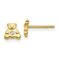 thumbnail image 1 of Real 14kt Yellow Gold Bear with CZ Earrings; for Adults and Teens; for Women and Men, 1 of 3