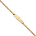 thumbnail image 1 of Real 14kt Yellow Gold Children's Soft Diamond Shape Anchor Link ID Chain Bracelet; for Children; for Women and Men, 1 of 3
