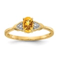 thumbnail image 1 of Real 14kt Yellow Gold Citrine and Diamond Ring Size: 7; for Adults and Teens; for Women and Men, 1 of 5