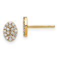 thumbnail image 1 of Real 14kt Yellow Gold Cluster Oval Earrings Mounting; for Adults and Teens; for Women and Men, 1 of 2