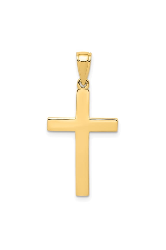Real 14kt Yellow Gold Cross Pendant; for Adults and Teens; for Women and Men