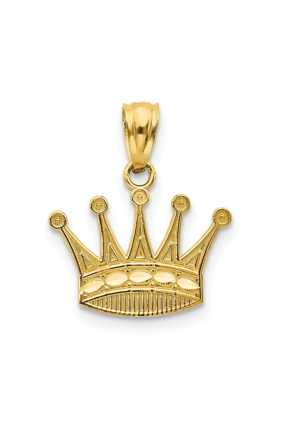 Real 14kt Yellow Gold Crown Pendant; for Adults and Teens; for Women and Men