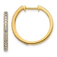 thumbnail image 1 of Real 14kt Yellow Gold Diamond Milgrain Hinged Hoop Earrings; for Adults and Teens; for Women and Men, 1 of 3