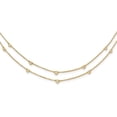 thumbnail image 1 of Real 14kt Yellow Gold Diamond Multi Station Double Strand Necklace; 18 inch; for Adults and Teens; for Women and Men, 1 of 1