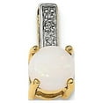 thumbnail image 1 of Real 14kt Yellow Gold Diamond and Opal Polished Pendant; for Adults and Teens; for Women and Men, 1 of 4