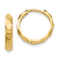 thumbnail image 1 of Real 14kt Yellow Gold Diamond-cut Hoop Earrings; for Adults and Teens; for Women and Men, 1 of 4