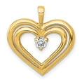 thumbnail image 1 of Real 14kt Yellow Gold Double Heart Diamond Pendant Mounting; for Adults and Teens; for Women and Men, 1 of 4