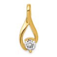 thumbnail image 1 of Real 14kt Yellow Gold Fancy 5.8mm Diamond Slide Mtg; for Adults and Teens; for Women and Men, 1 of 5