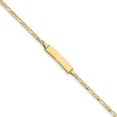 thumbnail image 1 of Real 14kt Yellow Gold Figaro Link ID Chain Bracelet; 8 inch; Lobster Clasp; for Adults and Teens; for Women and Men, 1 of 3