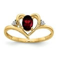 thumbnail image 1 of Real 14kt Yellow Gold Garnet and Diamond Heart Ring S:7, 1 of 5