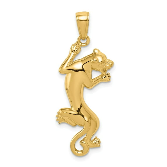 Real 14kt Yellow Gold Gold Polished Panther Pendant; for Adults and Teens; for Women and Men