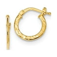 thumbnail image 1 of Real 14kt Yellow Gold Gold Polished and Diamond-cut Hoop Earrings; for Adults and Teens; for Women and Men, 1 of 2