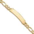 thumbnail image 1 of Real 14kt Yellow Gold Hand-polished Figaro ID Chain Bracelet; 8 inch; Lobster Clasp; for Adults and Teens; for Women and Men, 1 of 1