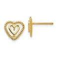 thumbnail image 1 of Real 14kt Yellow Gold Heart Earrings; for Adults and Teens; for Women and Men, 1 of 3