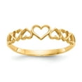 thumbnail image 1 of Real 14kt Yellow Gold Hearts Ring Size: 7; for Adults and Teens; for Women and Men, 1 of 5