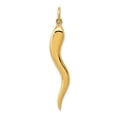 thumbnail image 1 of Real 14kt Yellow Gold Large 3D Italian Horn Charm Pendant; for Adults and Teens; for Women and Men, 1 of 3
