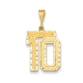 thumbnail image 1 of Real 14kt Yellow Gold Large Diamond-cut Number 10 Charm Pendant; for Adults and Teens; for Women and Men, 1 of 1