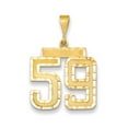 thumbnail image 1 of Real 14kt Yellow Gold Large Diamond-cut Number 59 Charm Pendant; for Adults and Teens; for Women and Men, 1 of 1