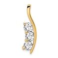 thumbnail image 1 of Real 14kt Yellow Gold Large Three Stone Curved Bar Pendant Mounting; for Adults and Teens; for Women and Men, 1 of 2