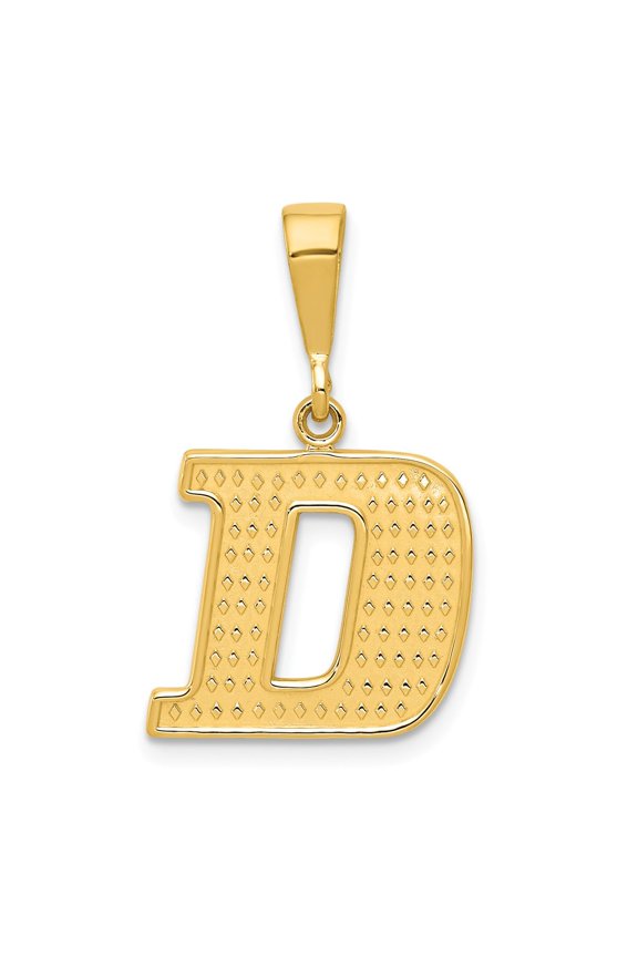 Real 14kt Yellow Gold Letter D Initial Charm Pendant; for Adults and Teens; for Women and Men