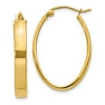 thumbnail image 1 of Real 14kt Yellow Gold Lightweight Oval Hoop Earrings; for Adults and Teens; for Women and Men, 1 of 4