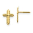 thumbnail image 1 of Real 14kt Yellow Gold Madi K Cross Post Earrings; for Adults and Teens; for Women and Men, 1 of 3