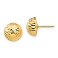 thumbnail image 1 of Real 14kt Yellow Gold Madi K Polished & Diamond-Cut 10mm Button Post Earrings; for Adults and Teens; for Women and Men, 1 of 3