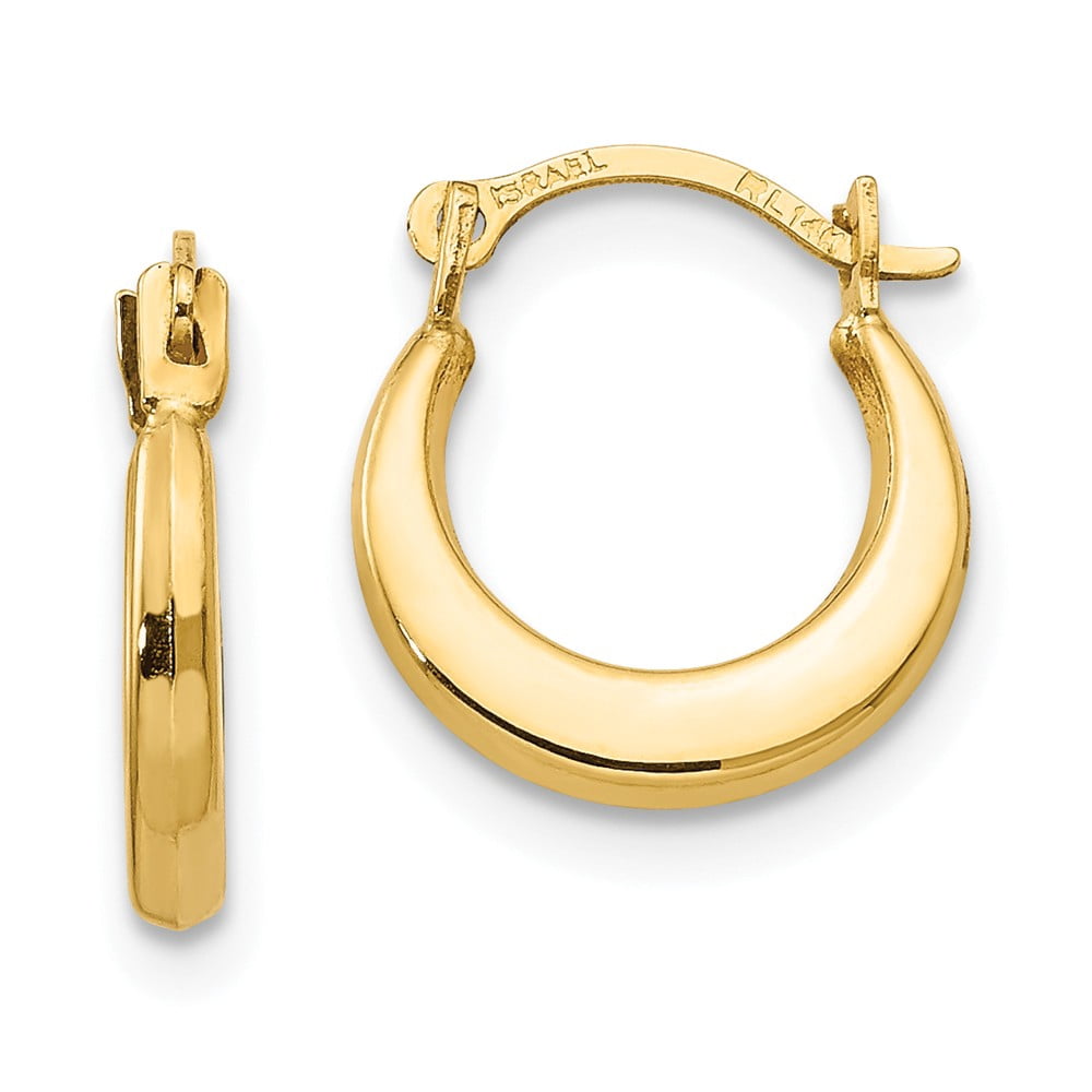Real 14kt Yellow Gold Madi K Small Hoop Earrings; for Adults and Teens; for Women and Men