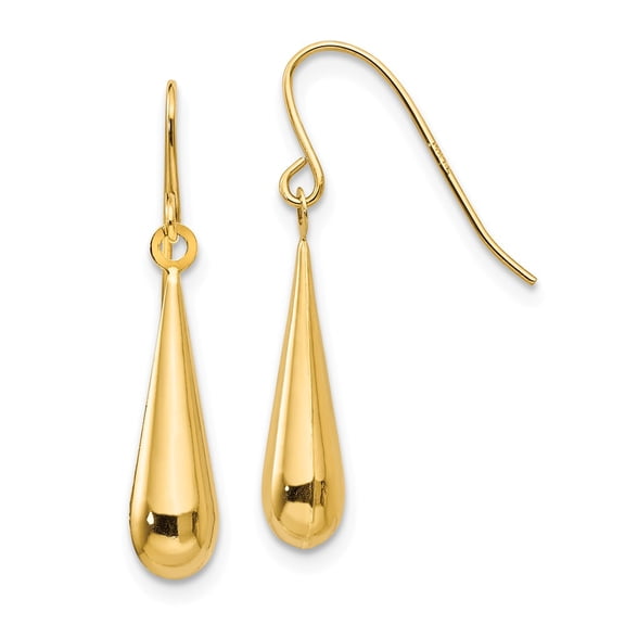 Real 14kt Yellow Gold Madi K Teardrop Dangle Earrings; for Adults and Teens; for Women and Men