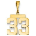 thumbnail image 1 of Real 14kt Yellow Gold Medium Polished Number 33 Charm Pendant; for Adults and Teens; for Women and Men, 1 of 1