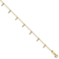 thumbnail image 1 of Real 14kt Yellow Gold Oval Chain Diamond Cut Dots 9in plus 1in Ext Anklet; 9 inch; for Adults and Teens; for Women and Men, 1 of 3