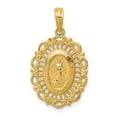 thumbnail image 1 of Real 14kt Yellow Gold Oval Miraculous Medal Pendant; for Adults and Teens; for Women and Men, 1 of 3
