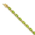 thumbnail image 1 of Real 14kt Yellow Gold Peridot Chain Bracelet; 7 inch; for Adults and Teens; for Women and Men, 1 of 1