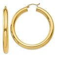 thumbnail image 1 of Real 14kt Yellow Gold Polished 5mm Lightweight Hoop Earrings; for Adults and Teens; for Women and Men, 1 of 3