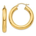 thumbnail image 1 of Real 14kt Yellow Gold Polished 5mm Tube Hoop Earrings; for Adults and Teens; for Women and Men, 1 of 3