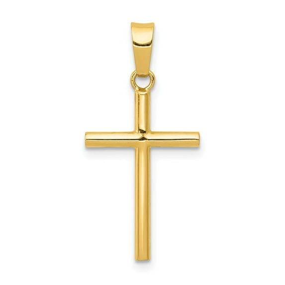 Real 14kt Yellow Gold Polished Cross Pendant; for Adults and Teens; for Women and Men
