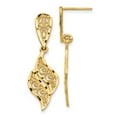 thumbnail image 1 of Real 14kt Yellow Gold Polished & Diamond-Cut Filigree Swirl Dangle Post Earrings; for Adults and Teens; for Women and Men, 1 of 3
