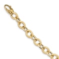 thumbnail image 1 of Real 14kt Yellow Gold Polished Fancy Oval Link Chain ; 8.5 inch; Lobster (Fancy) Clasp; for Adults and Teens; for Women and Men, 1 of 3