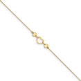 thumbnail image 1 of Real 14kt Yellow Gold Polished Heart with 10in Plus .75in ext. Anklet; 10 inch; for Adults and Teens; for Women and Men, 1 of 4