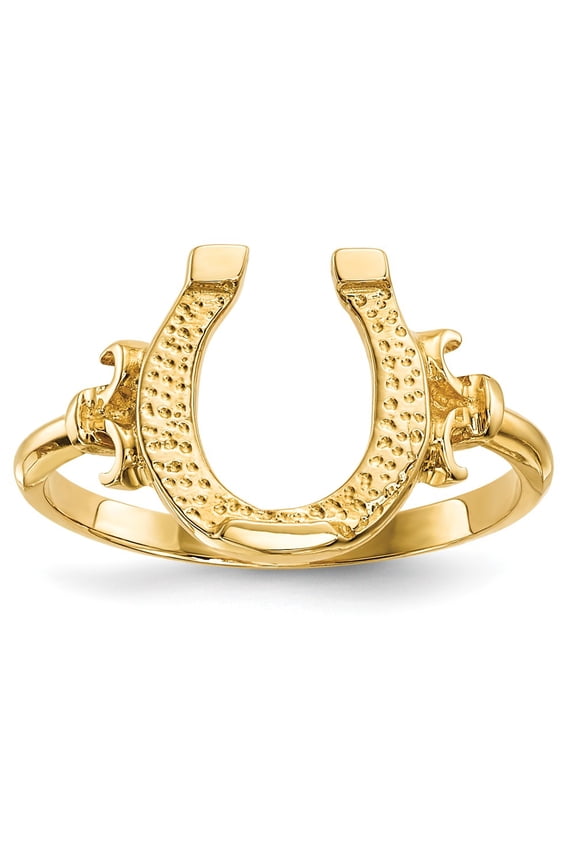 Real 14kt Yellow Gold Polished Horseshoe Ring Size: 7; for Adults and Teens; for Women and Men