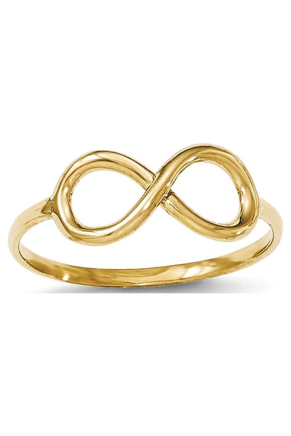 Real 14kt Yellow Gold Polished Infinity Ring Size: 7; for Adults and Teens; for Women and Men