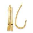 thumbnail image 1 of Real 14kt Yellow Gold Polished J-Hoop Earring Jackets; for Adults and Teens; for Women and Men, 1 of 3