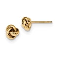 thumbnail image 1 of Real 14kt Yellow Gold Polished Love Knot Post Earrings; for Adults and Teens; for Women and Men, 1 of 2
