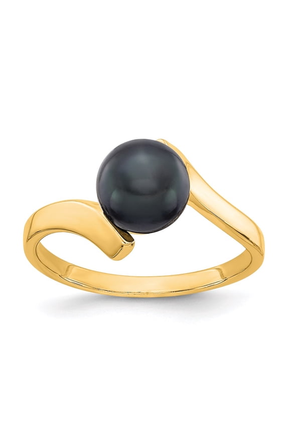 Real 14kt Yellow Gold Polished Pearl Ring Mounting Size: 6; for Adults and Teens; for Women and Men