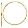 thumbnail image 1 of Real 14kt Yellow Gold Polished Round Endless 2mm Hoop Earrings; for Adults and Teens; for Women and Men, 1 of 3