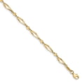 thumbnail image 1 of Real 14kt Yellow Gold Polished and Diamond-cut 9in Anklet; 9 inch; Lobster Clasp; for Adults and Teens; for Women and Men, 1 of 4