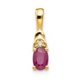 thumbnail image 1 of Real 14kt Yellow Gold Ruby and Diamond Pendant; for Adults and Teens; for Women and Men, 1 of 3